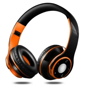 Bluetooth Over-Ear Headphones with FM Radio, TF Card Slot, and Noise-Canceling Microphone