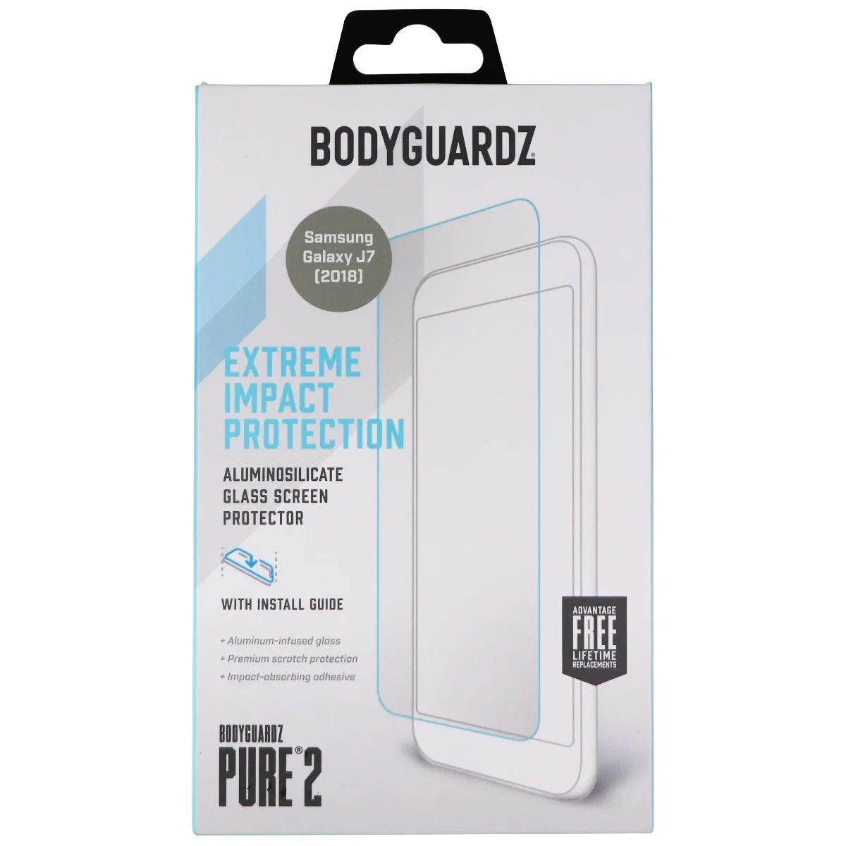 BodyGuardz Pure 2 Screen Protector for Samsung Galaxy J7 (2018) - Clear