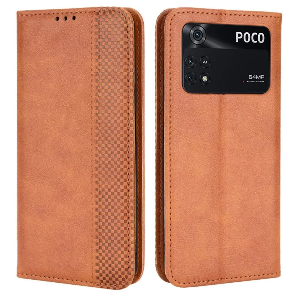 Bofink Vintage Xiaomi Poco M4 Pro leather case - Brown