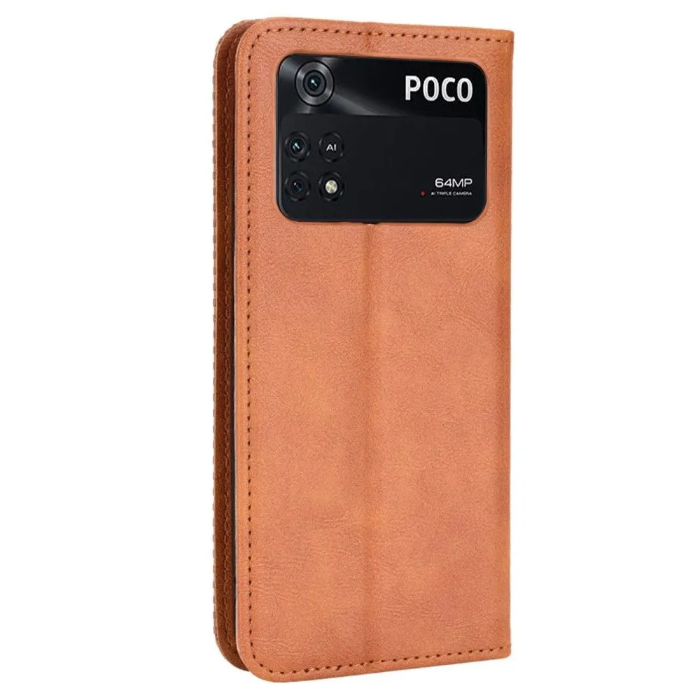 Bofink Vintage Xiaomi Poco M4 Pro leather case - Brown