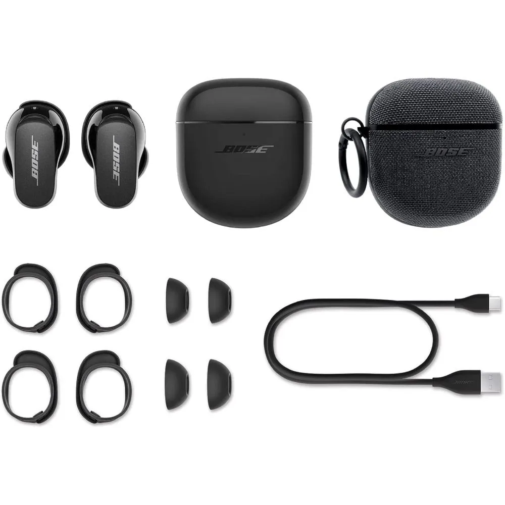 Bose 883974-0010 QuietComfort Earbuds II with Protective Fabric Case Cover