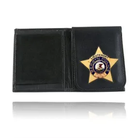 Boston Leather Book Style Badge Case, Flip Out Badge Flap