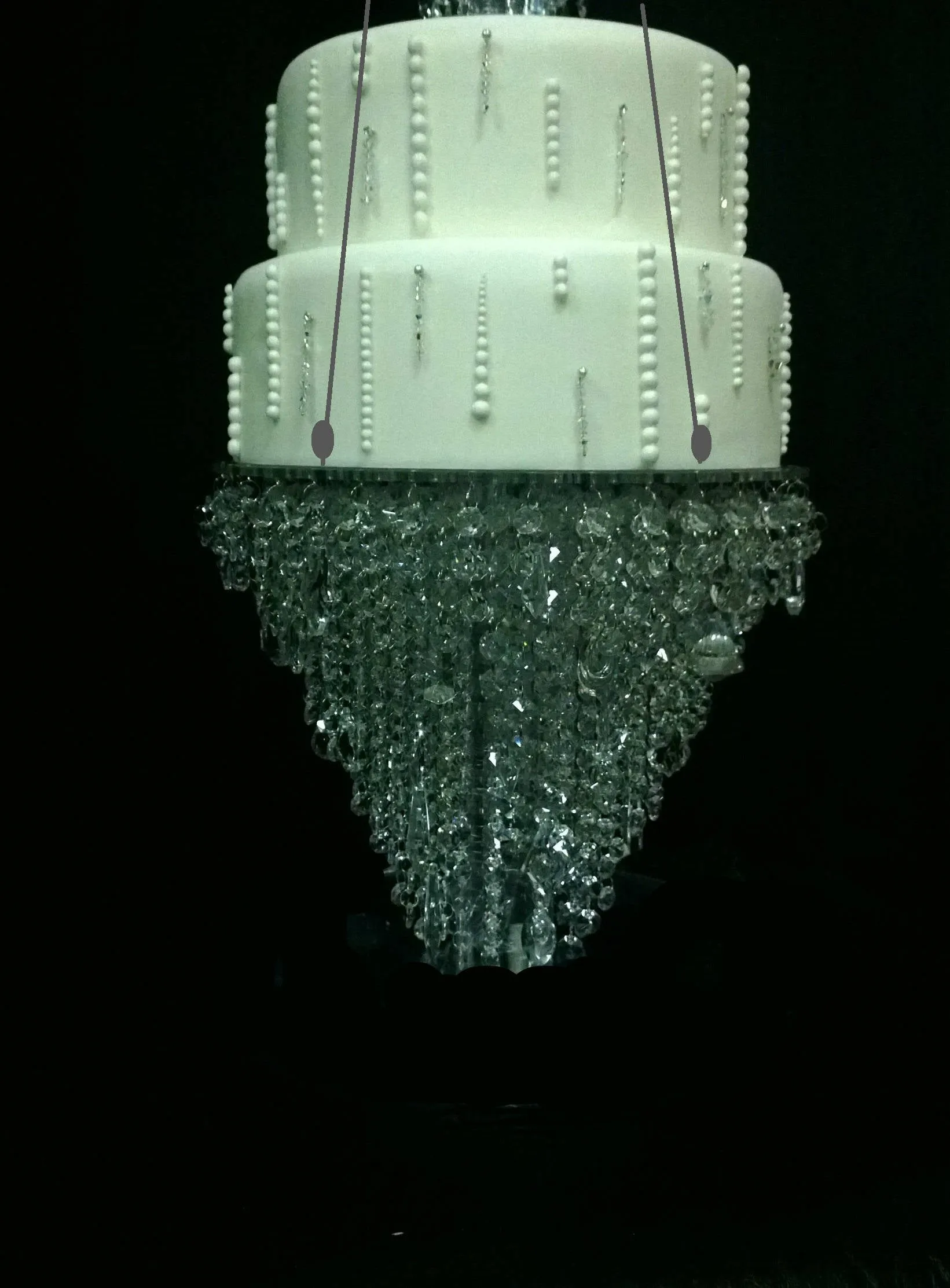 Cake Chandelier  Faux Crystal cake swing, remote lighting- 16 inches last one