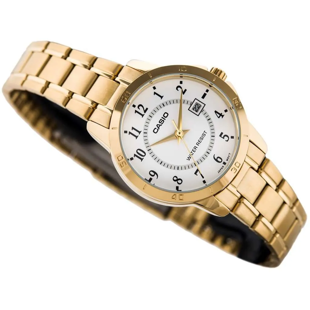 Casio LTP-V004G-7B Gold Stainless Steel Strap Watch for Women