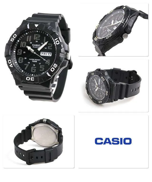 Casio MRW-210H-1AVDF Analog Black Resin Strap Watch for Men