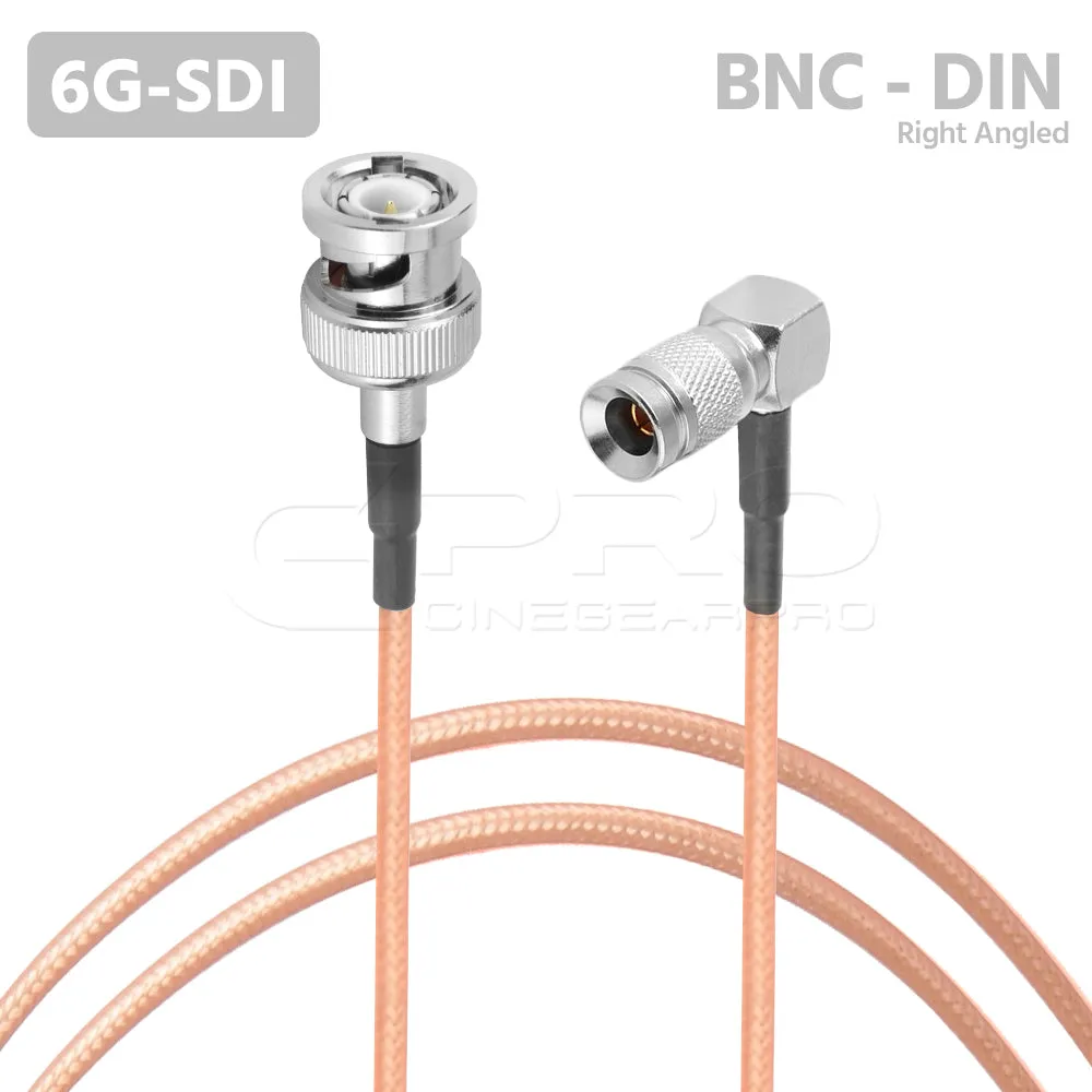 CGPro Ultra Thin Right Angled 1.0/2.3 DIN to BNC Male HD-SDI 6G-SDI Cable