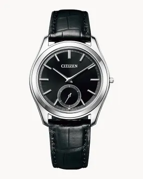 Citizen Eco-Drive One Black Dial Leather Strap Watch AQ5010-01E