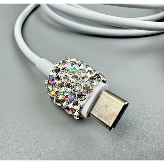 Clear Rhinestone Cable Charging Data Cable