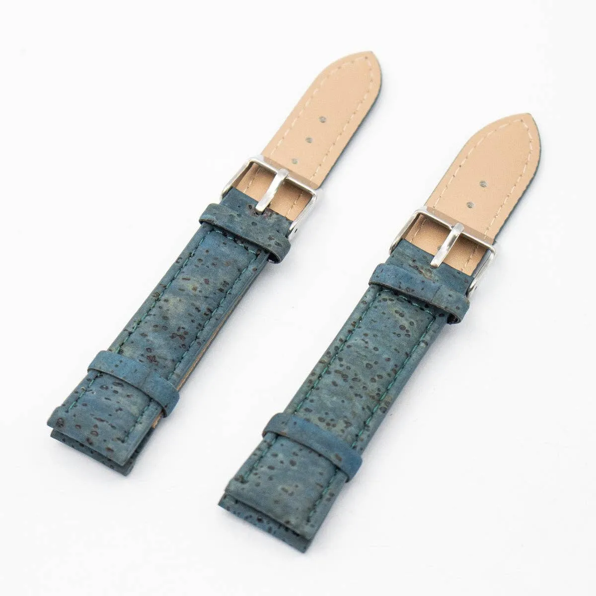 Cork turquoise color watch strap  E-020-18/20