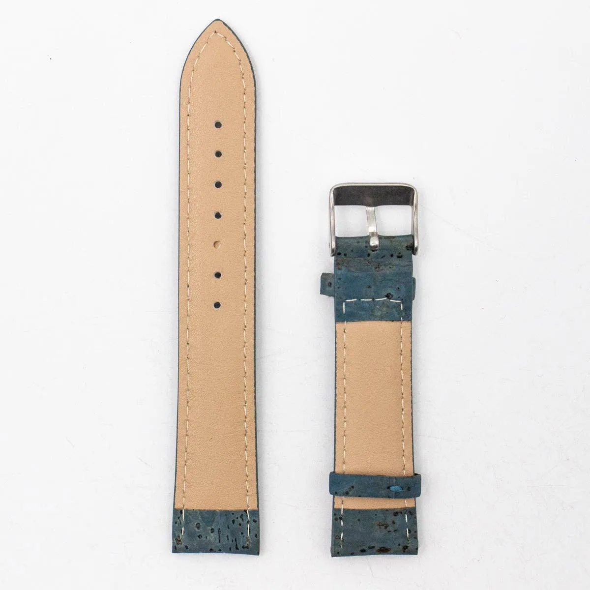 Cork turquoise color watch strap  E-020-18/20