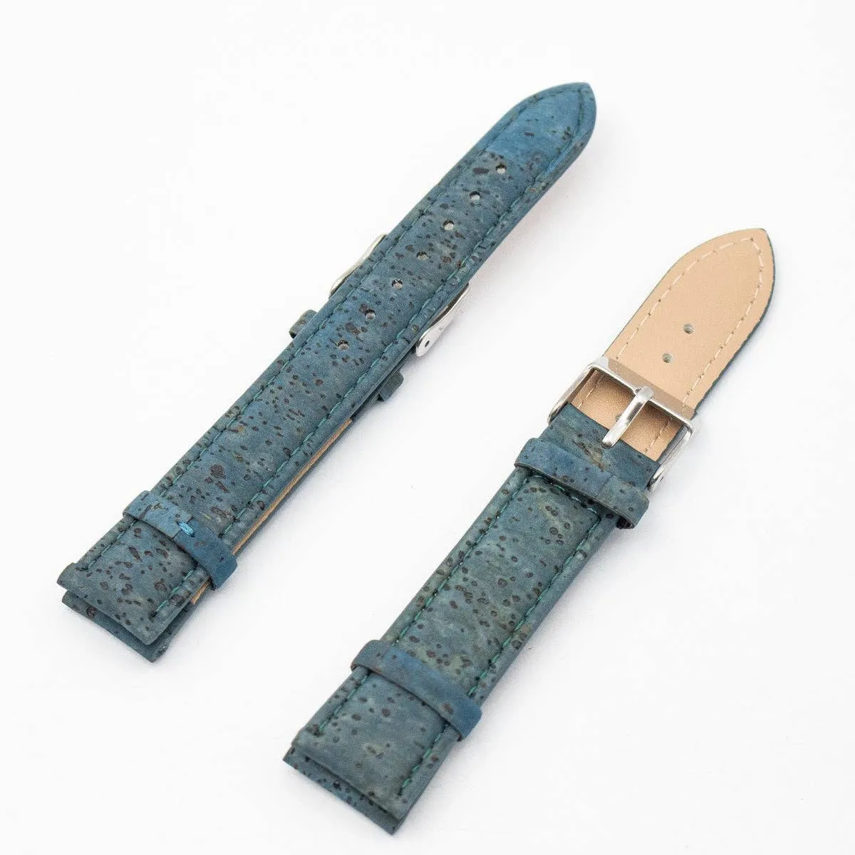 Cork turquoise color watch strap  E-020-18/20