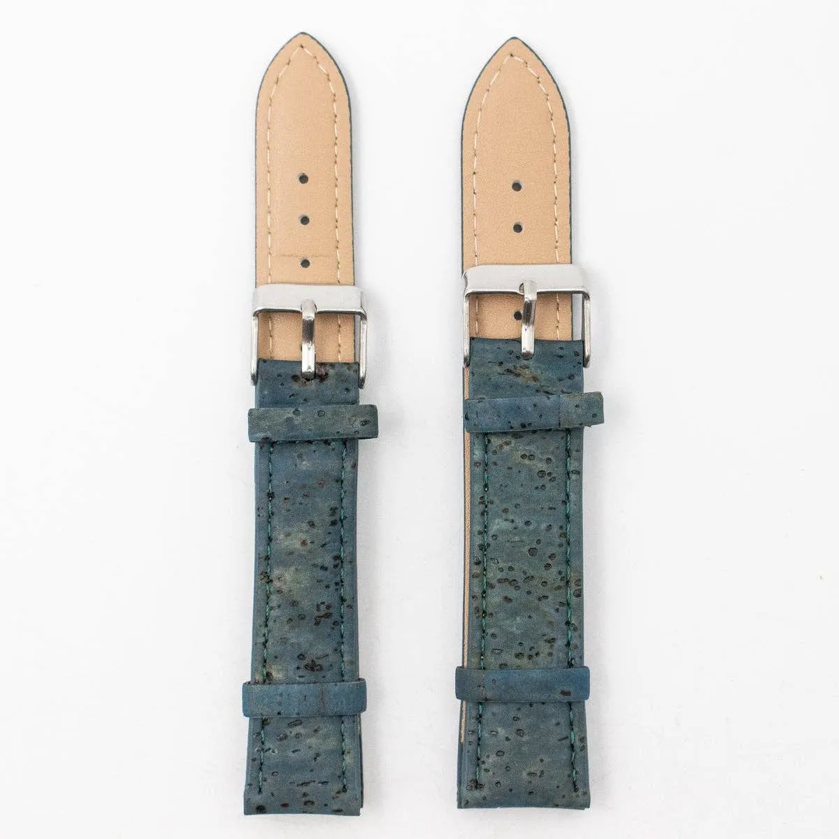 Cork turquoise color watch strap  E-020-18/20