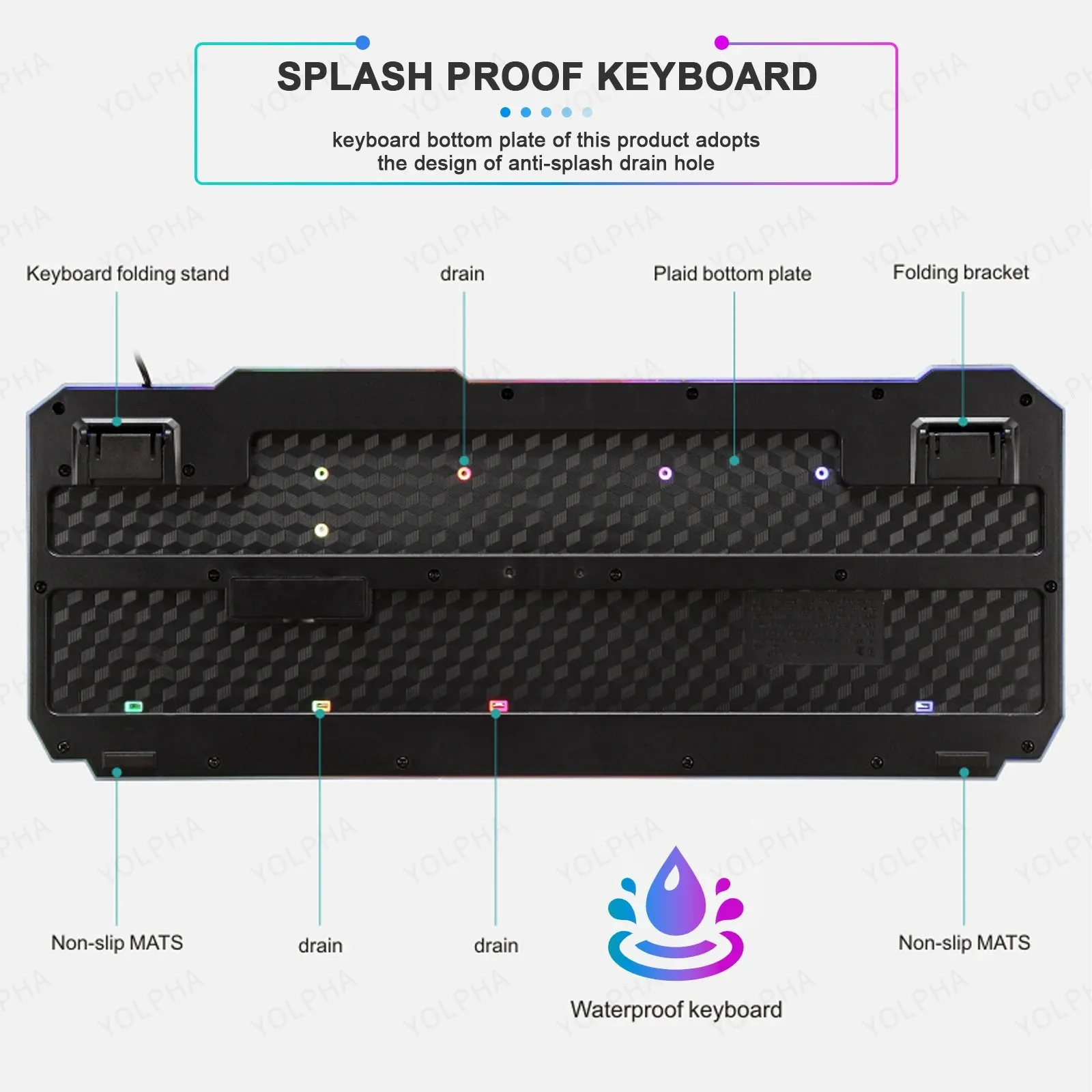 Crack Rainbow Glow Gaming Keyboard& Mouse Set with Backlight Luminous Gaming Peripheral Ergonomic Mechanical Feel Keyboard Mouse