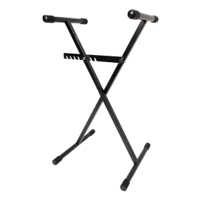 Crown Heavy Duty X-Style Bar-Latch Height Adjustable Keyboard Stand (Black)