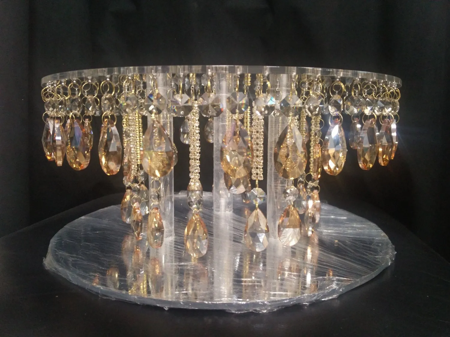 Crystal cake stand, Glass crystal rhinestone droplet cake dividers for wedding cakes