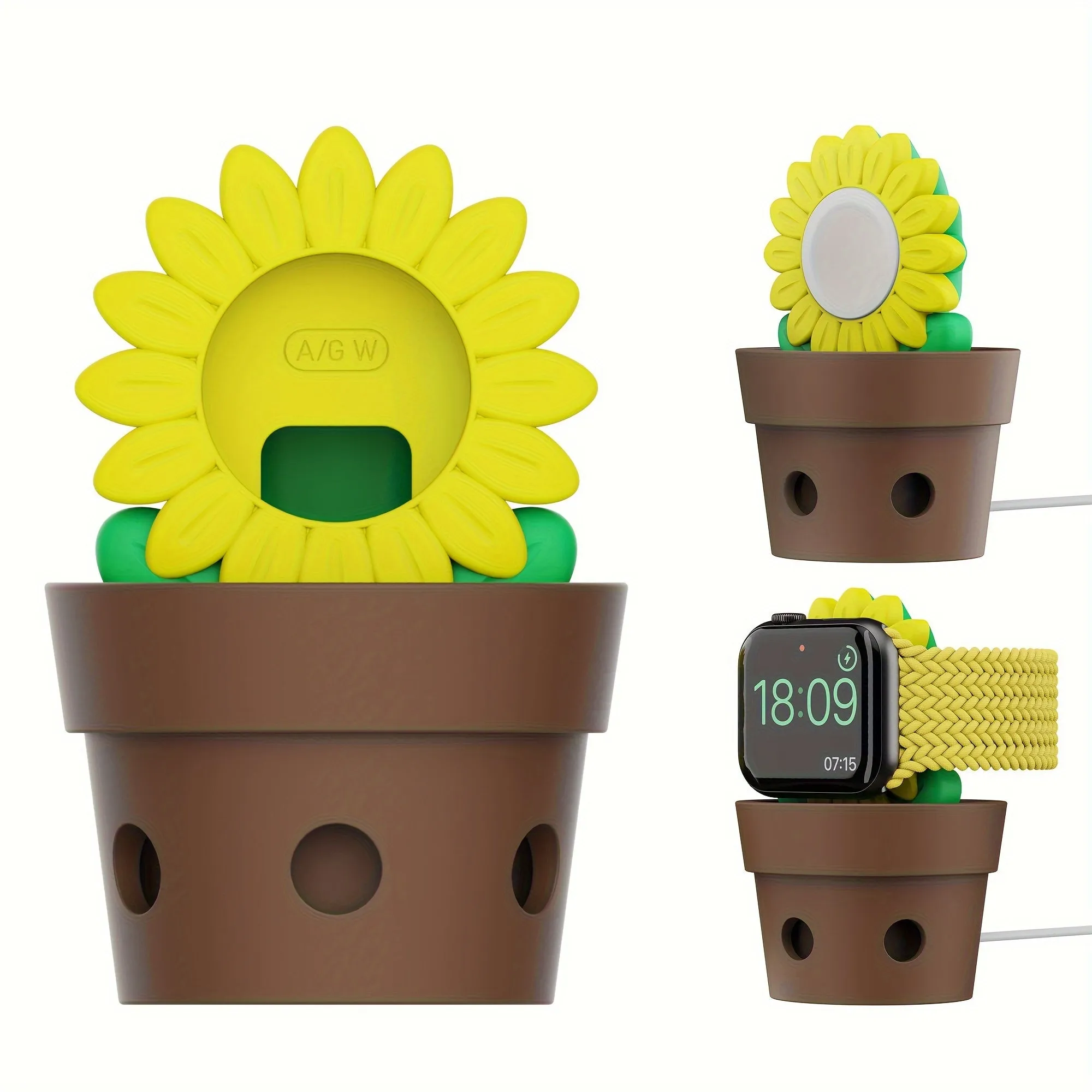 Cute Carrot/ Sunflower/ Christmas Tree/ Cactus Watch Charger Stand