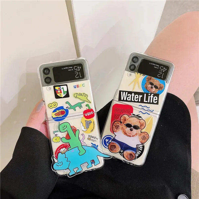 Cute Cartoon Phone Cases For  Samsung Z Flip3 ZFlip 4