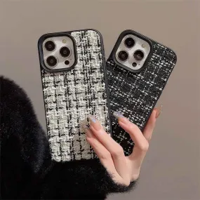 Cute Phone Cases for iPhone 11-15 Pro Max - Soft Tweed Plaid - TSP322