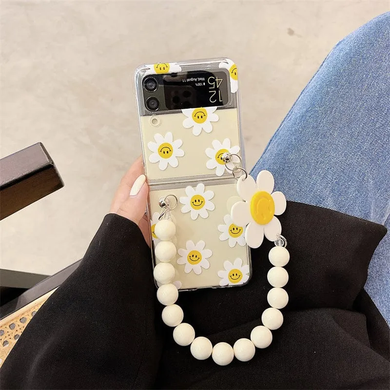 Cute Smile Sunflower Bracelet Phone Case Samsung Galaxy Z Flip 3