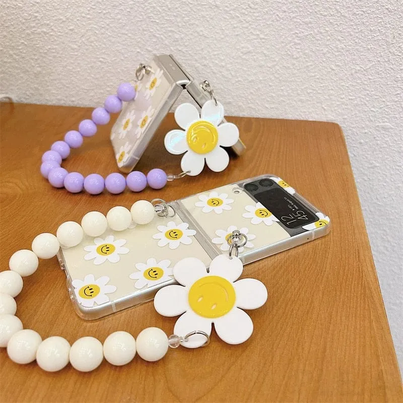 Cute Smile Sunflower Bracelet Phone Case Samsung Galaxy Z Flip 3