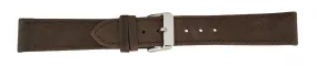 Dark Brown Flat Stitch Leather Watch Band 20mm 175910