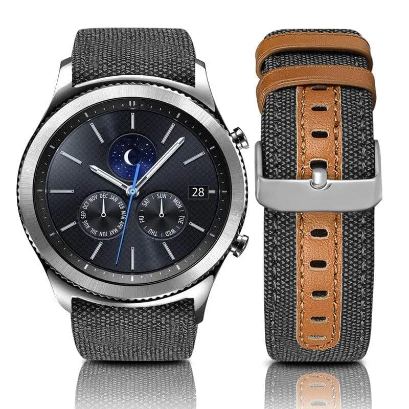 Denim & Leather Watch Straps Compatible with the Coros Apex 46mm & Apex Pro