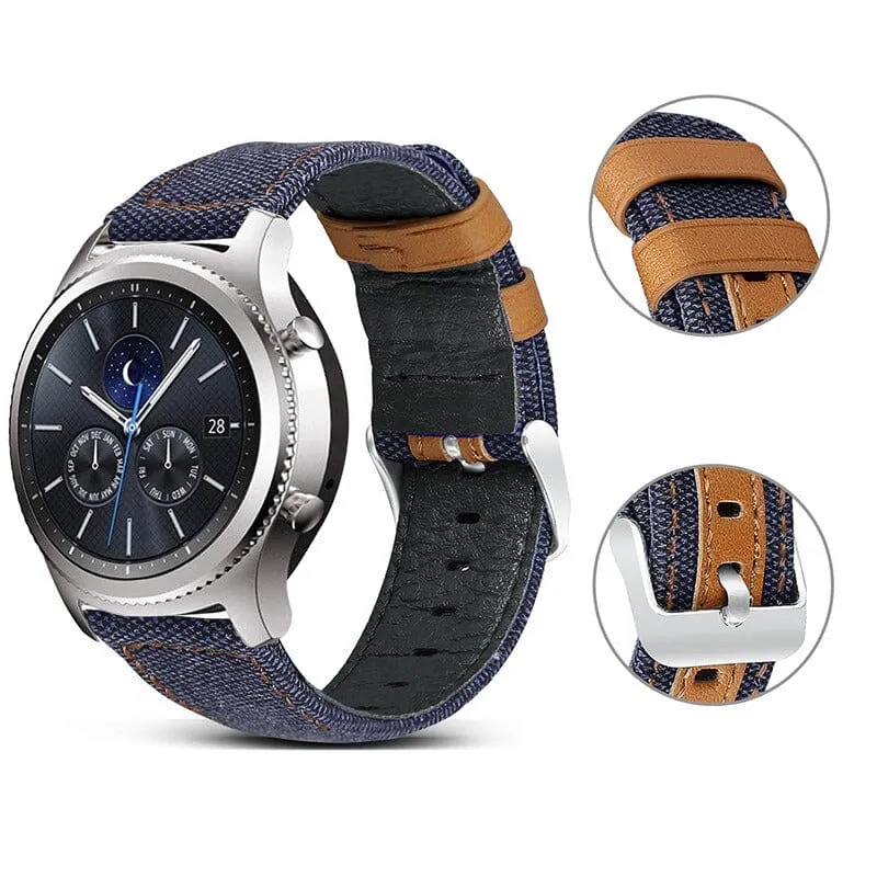 Denim & Leather Watch Straps Compatible with the Coros Apex 46mm & Apex Pro