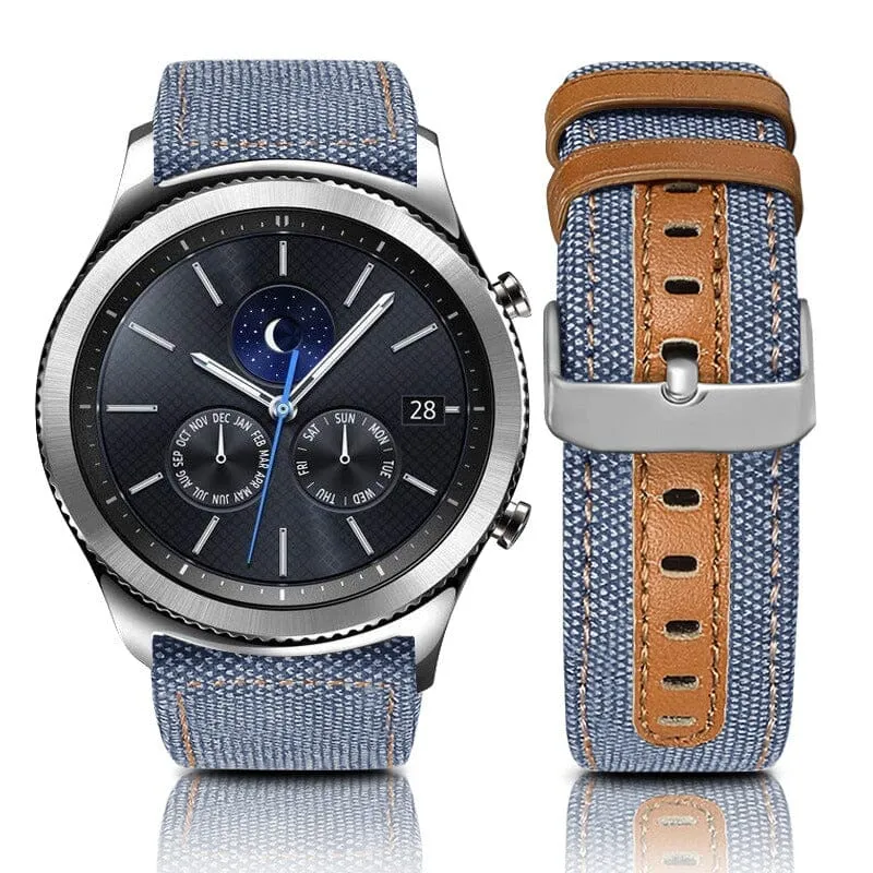 Denim & Leather Watch Straps Compatible with the Coros Apex 46mm & Apex Pro