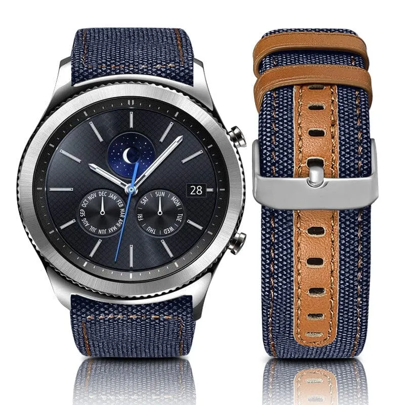 Denim & Leather Watch Straps Compatible with the Coros Apex 46mm & Apex Pro