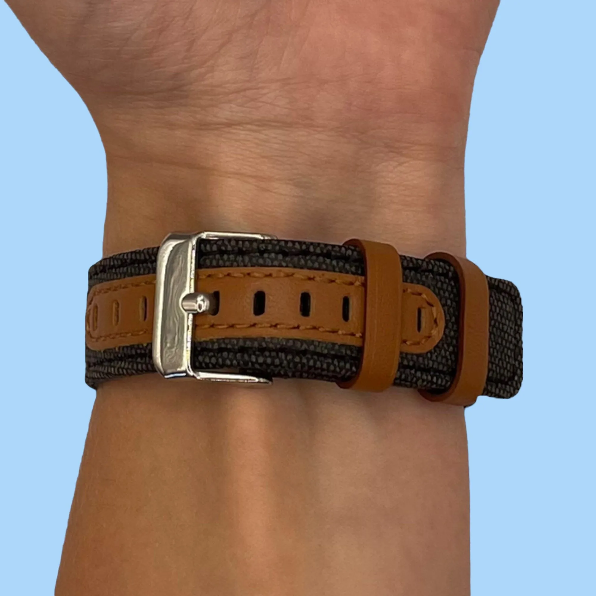 Denim & Leather Watch Straps Compatible with the Coros Apex 46mm & Apex Pro