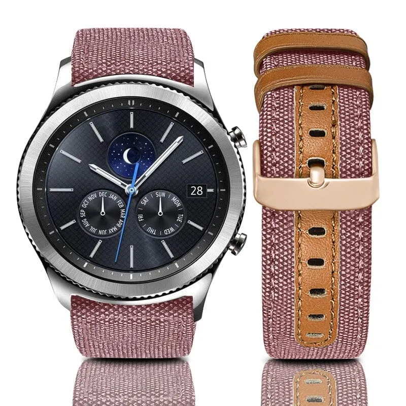 Denim & Leather Watch Straps Compatible with the Fitbit Sense 2