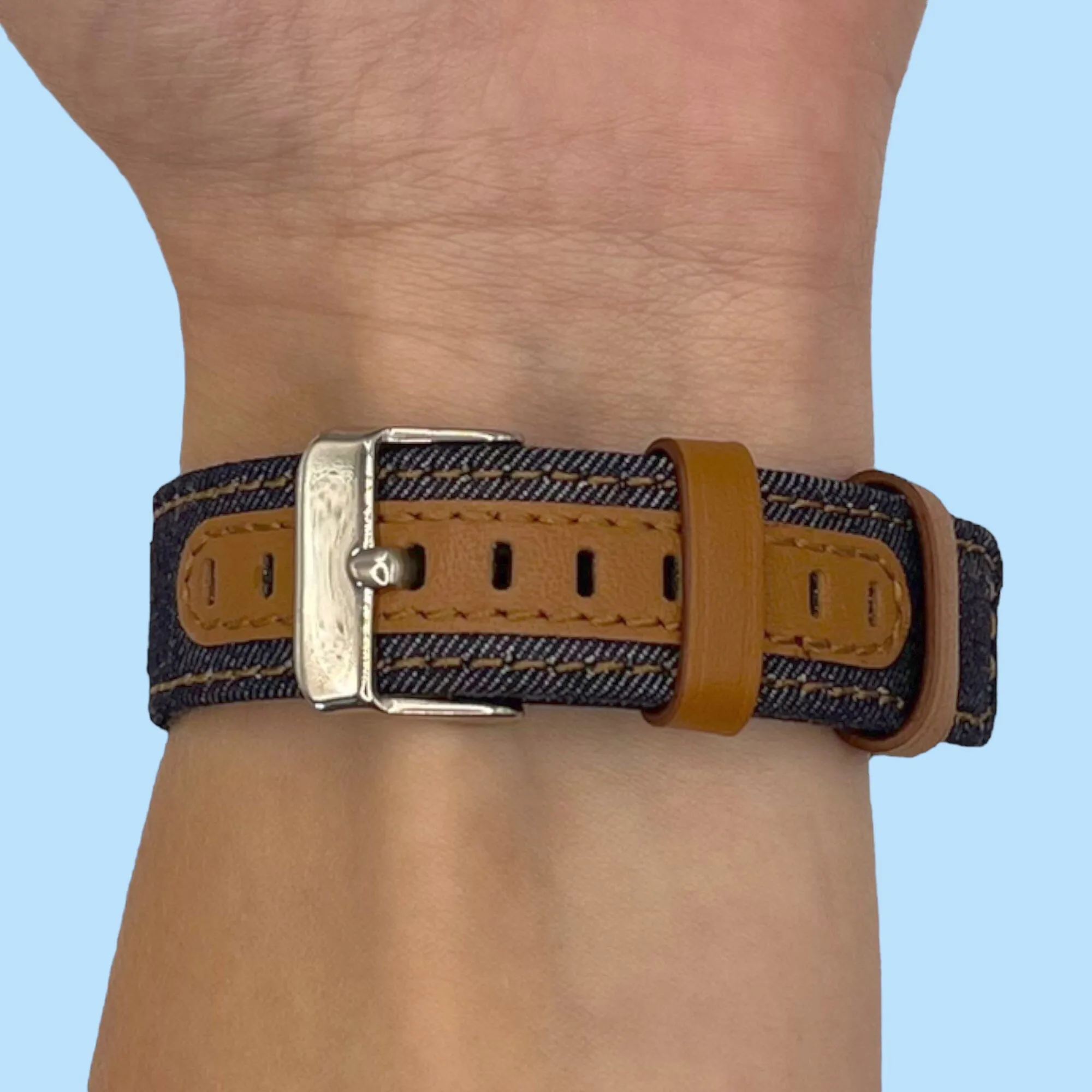 Denim & Leather Watch Straps Compatible with the Polar Unite