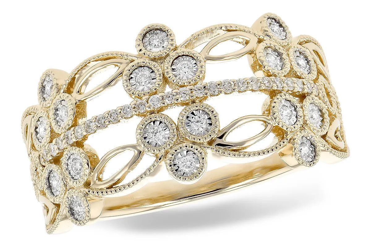 Diamond Milgrain Style Filigree Band