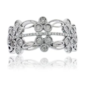 Diamond Milgrain Style Filigree Band