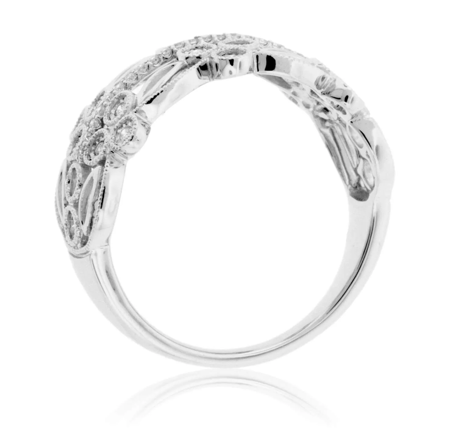 Diamond Milgrain Style Filigree Band