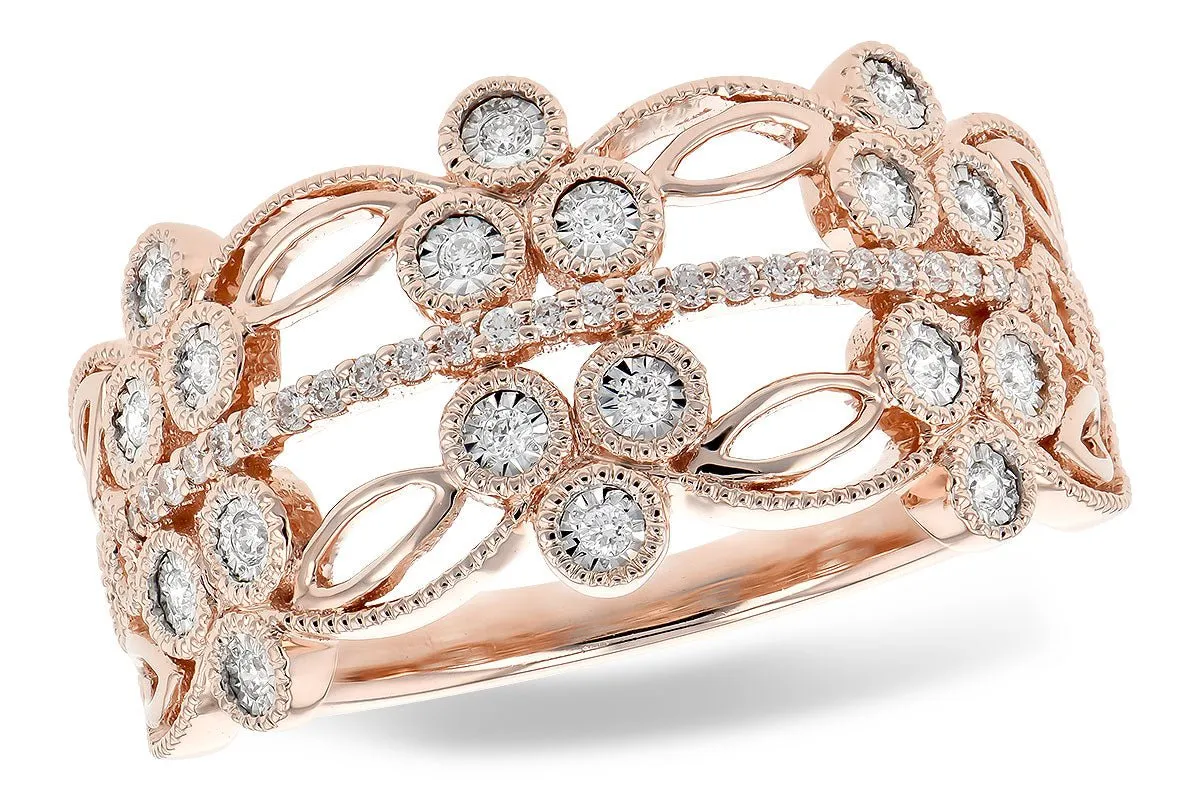 Diamond Milgrain Style Filigree Band