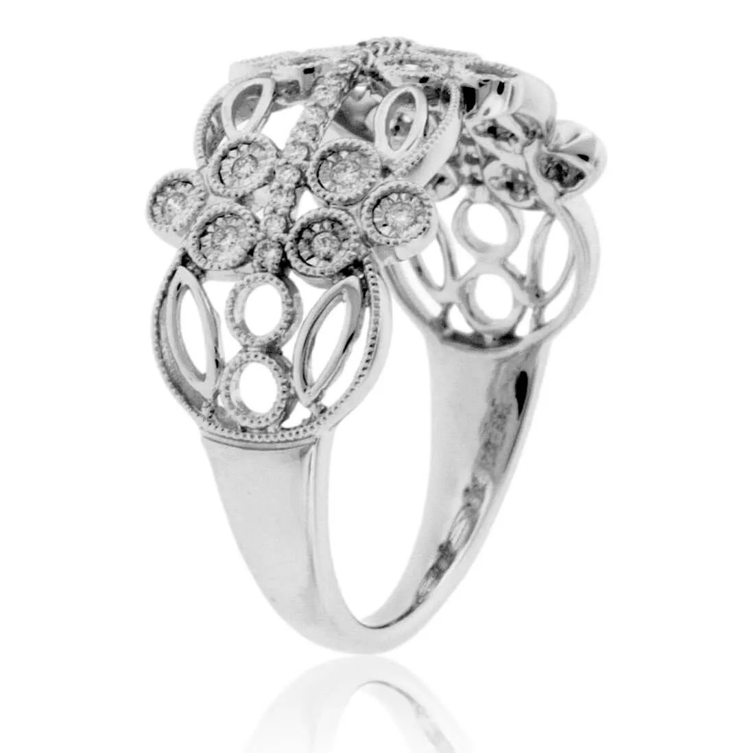 Diamond Milgrain Style Filigree Band