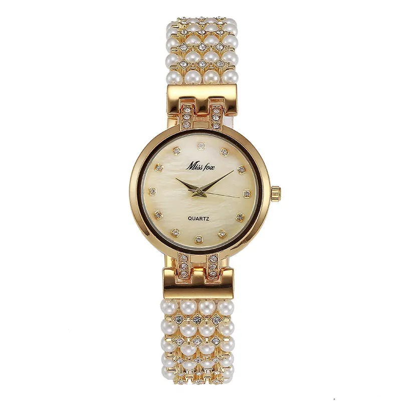 Diamond Scale Pearl Strap Women's Watch