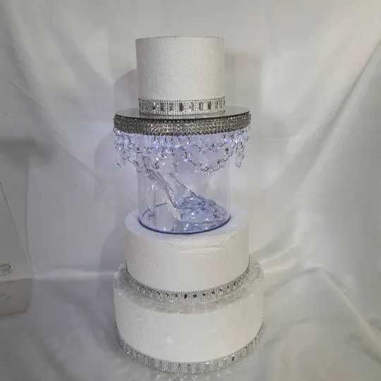 Drape Glass slipper cake separator shoe wedding  cake separator ,cake divider