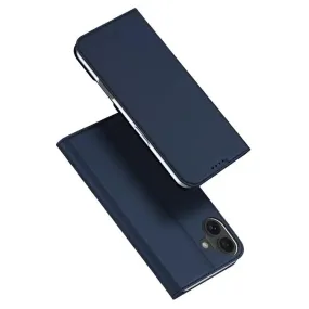 DUX DUCIS Skin Pro Faux Leather Wallet Flip Case for Apple iPhone 16 - Blue