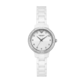 Emporio Armani White Analogue Watch AR70013