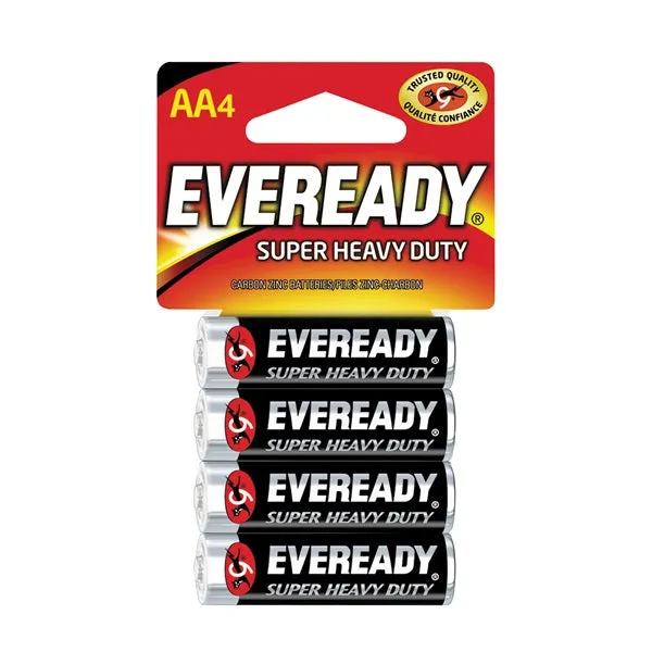 Eveready 1215 1215SW-4 Battery, 1.5 V Battery, 1.1 Ah, AA Battery, Alkaline, Manganese Dioxide, Zinc