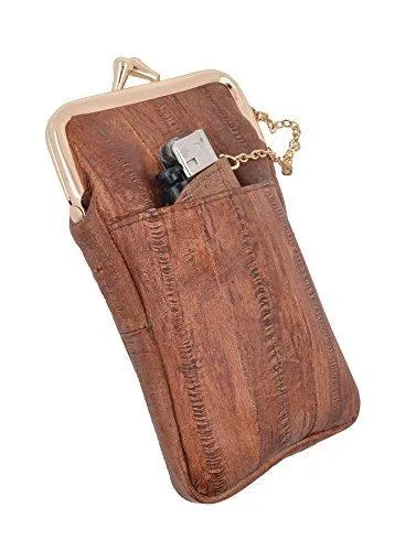 EW342/Waterproof Genuine Eel Skin Cigarette Case and Lighter Holder