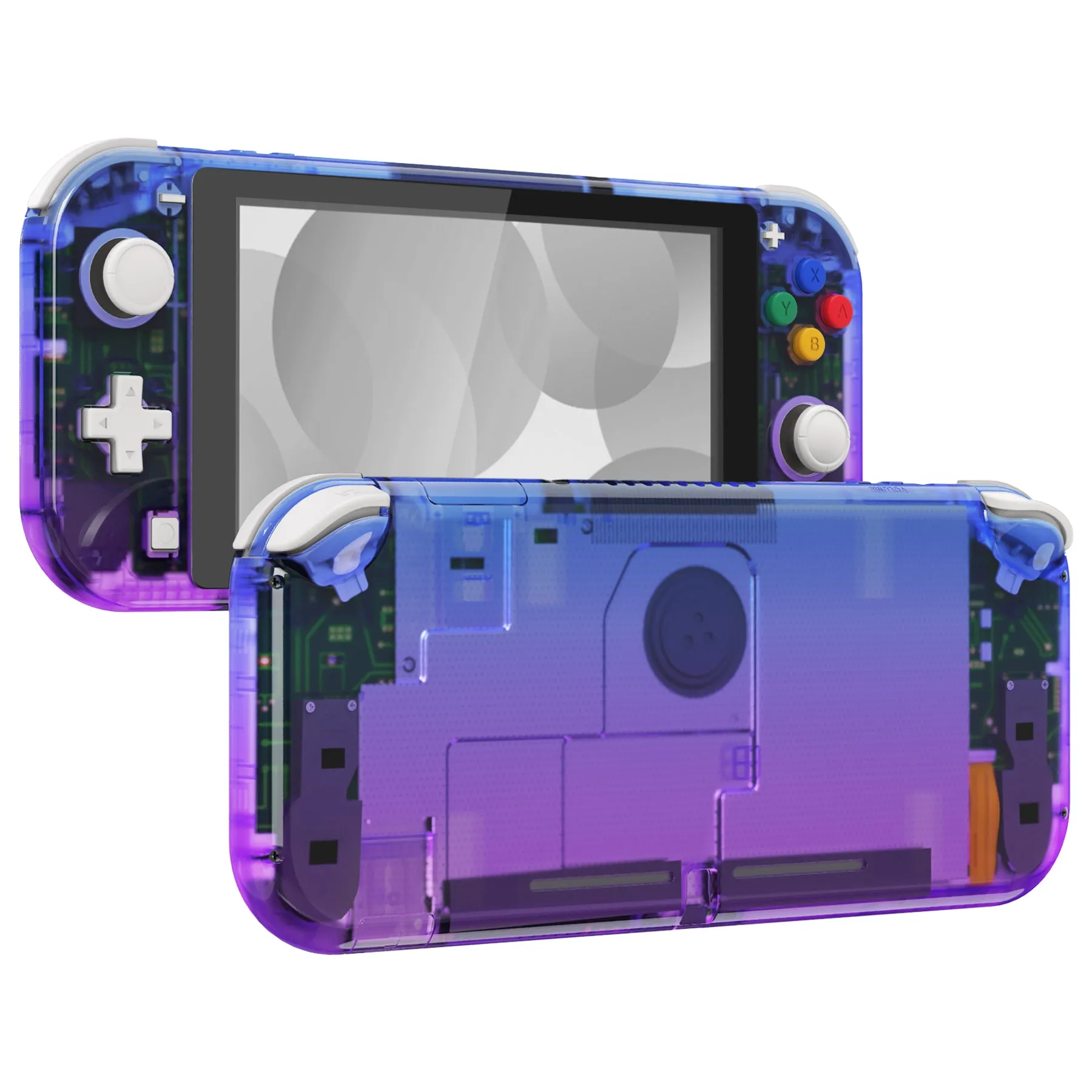 eXtremeRate Gradient Translucent Bluebell DIY Replacement Shell for Nintendo Switch Lite, NSL Handheld Controller Housing with Screen Protector, Custom Case Cover for Nintendo Switch Lite - DLP317