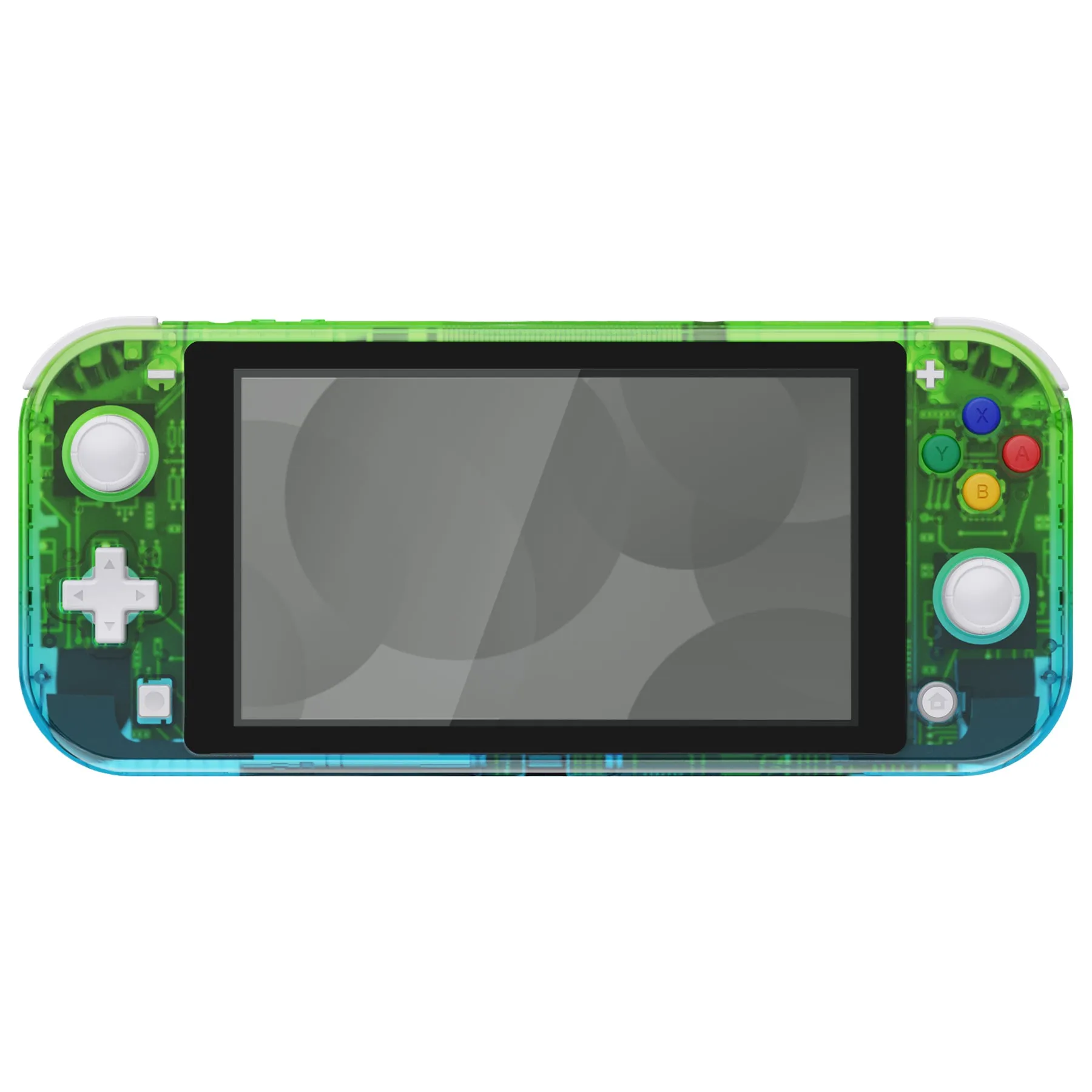 eXtremeRate Gradient Translucent Green Blue DIY Replacement Shell for Nintendo Switch Lite, NSL Handheld Controller Housing with Screen Protector, Custom Case Cover for Nintendo Switch Lite - DLP319