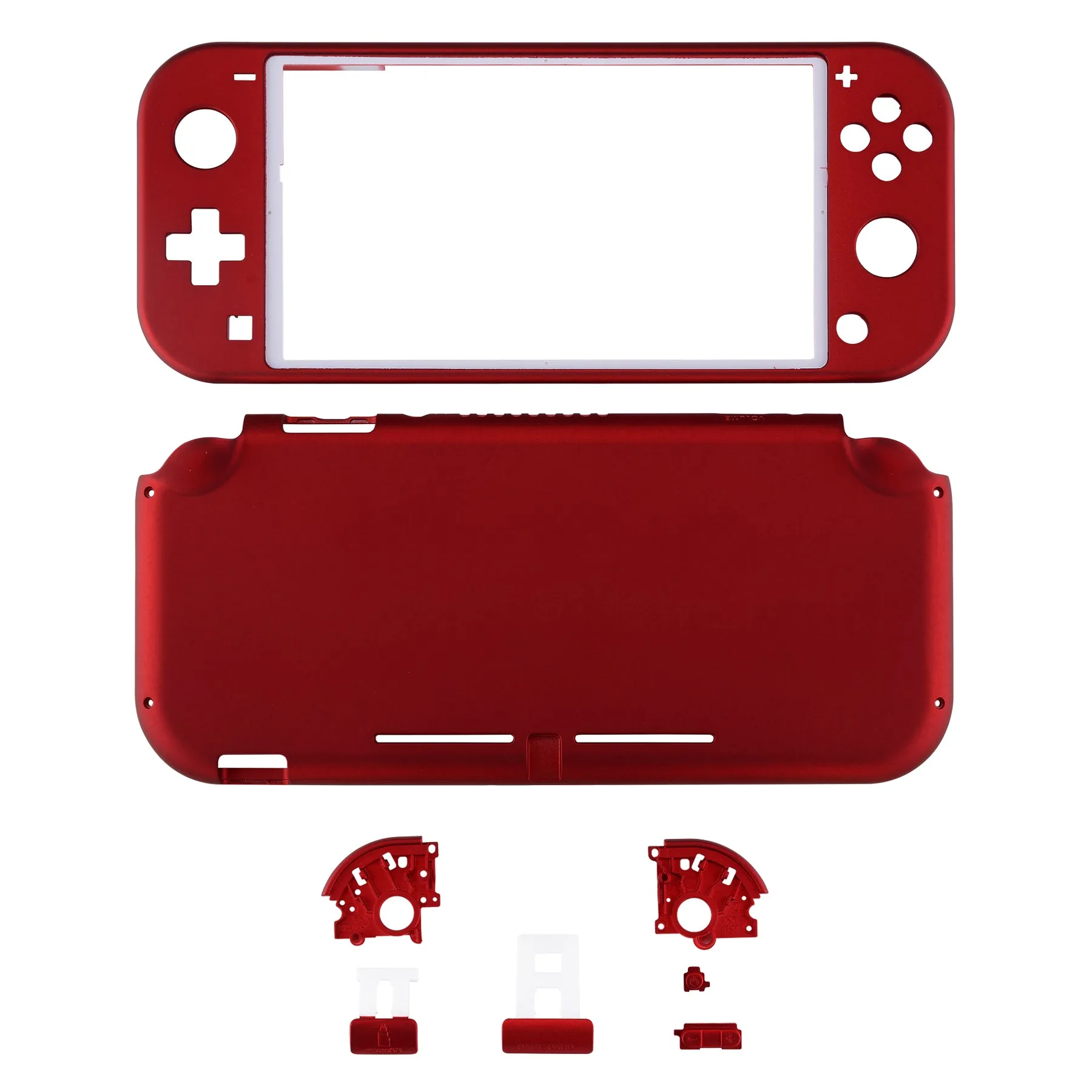 eXtremeRate Soft Touch Scarlet Red DIY Replacement Shell for Nintendo Switch Lite, NSL Handheld Controller Housing w/ Screen Protector, Custom Case Cover for Nintendo Switch Lite - DLP303