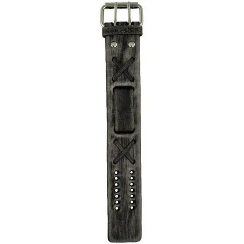 Faded Grey X Leather Cuff Watch Band 22mm FXB-L