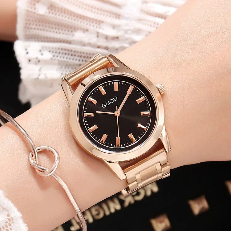 Fashion Gold Round Dial Women's Watch