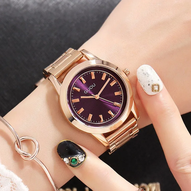 Fashion Gold Round Dial Women's Watch