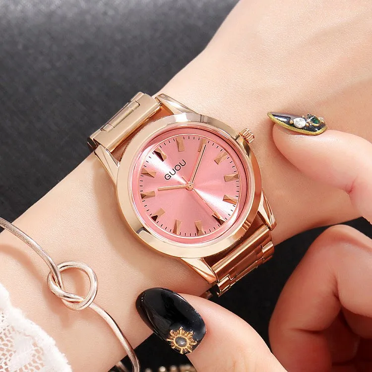 Fashion Gold Round Dial Women's Watch